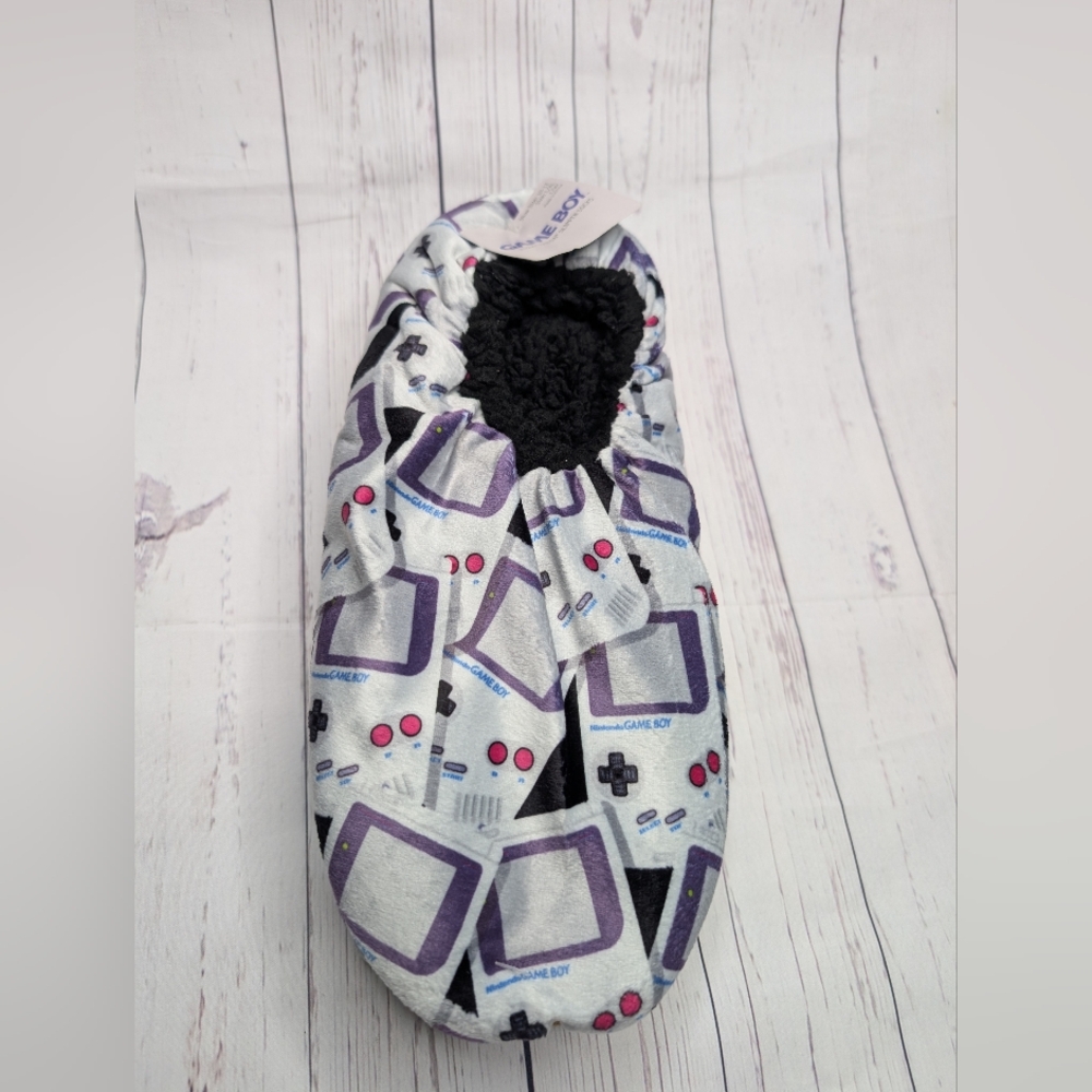 Size L-XL 10-12 | Men's Game Boy Print Cozy Slipper Sock | Fuzzy Babba